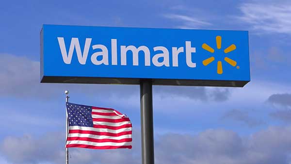 Walmart Logo and U.S. Flag